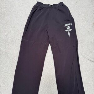 YoungLA Black Sweatpants with White Graphic